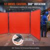 VEVOR 3-Panel-Schweißvorhang 1,8 x 1,8 m Schweißschutzvorhang aus Flammhemmendem Vinyl Schweißschutzwand mit 12 Schwenkrädern und einem 6-stufigen UV-Schutz Schweißerdecke Schweißschutz Rot – Bild 3