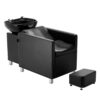 VEVOR Shampoo-Backwash-Stuhl, 300 kg Salon & Spa Haarwaschstation, Backwash Barber Shampoo-Schüssel und Stuhl, Beauty Spa Massage-Friseurausrüstung mit Keramikschüssel und breiter Fußstütze