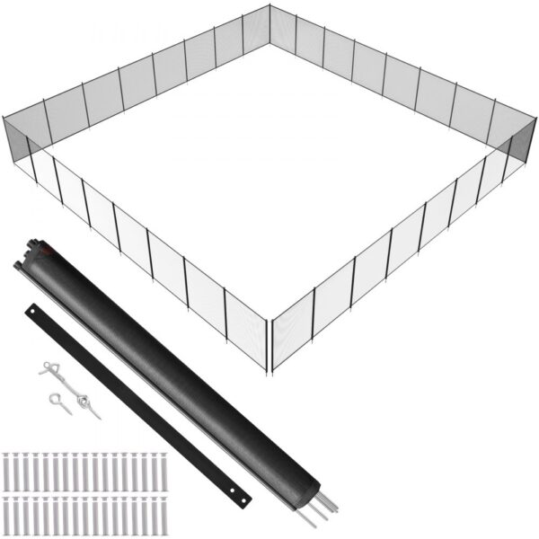 VEVOR Poolzaun 1,21 x 29,26 m abnehmbarer Kindersicherheits-Poolzaun, einfache DIY-Installation, Schwimmbadzaun, 340 g Teslin-PVC-Poolzaunnetz, Zum Schutz von Kinder und Haustiere