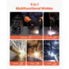 VEVOR Pro MIG-Schweißgerät, 200 Ampere Pluse MIG-Welder, 5-in-1 Schweißer MIG Pluse, gasloses MIG, Gas-MIG, MMA und Lift WIG, mit IGBT-Wechselrichtertechnologie und LCD-Bildschirmanzeige – Bild 2