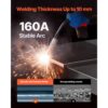 VEVOR MIG-Schweißgerät, 160 A Welder, synergetische MIG-Schweißmaschine, 4-in-1-Gas/MIG/MMA/Lift TIG-Mehrprozess-Schweißer mit IGBT-Wechselrichtertechnologie und LCD-Bildschirmanzeige – Bild 3