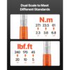 VEVOR Klick-Drehmomentschlüssel (3-tlg.) 1/4 3/8 1/2 Zoll Antrieb Zweiwege-Drehmomentschlüssel-Set mit Zweibereichsskalen, 72 Zähne ±3 % hohe Präzision legierter Stahl für Autoreparatur – Bild 4