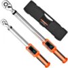 VEVOR digitaler Drehmomentschlüssel Set mit 1/2 3/8 Zoll Antrieb 72 Zähne ±2 % präziser elektronischer Drehmomentschlüssel mit voreingestelltem Wert & Summer & LED-Benachrichtigung Autoreparatur