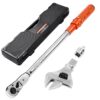 VEVOR Klick-Drehmomentschlüssel Set (einstellbar) mit 1/2 Zoll Antrieb 27,1–216,8 N.m, Zweiwege-Drehmomentschlüssel-Set mit Zweibereichsskalen, 72 Zähne ±3 % hohe Präzision für Autoreparatur