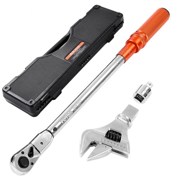 VEVOR Klick-Drehmomentschlüssel Set (einstellbar) mit 1/2 Zoll Antrieb 27,1–216,8 N.m, Zweiwege-Drehmomentschlüssel-Set mit Zweibereichsskalen, 72 Zähne ±3 % hohe Präzision für Autoreparatur