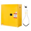 VEVOR Feuerlöschschrank feuerlöschfähiger brennbarer Lagerschrank (110 L) mit verstellbarem Regal, Feuerlöschschränke aus kaltgewalztem & verzinktem Stahl, Gelb Schutzschrank Gefahrstoffschrank
