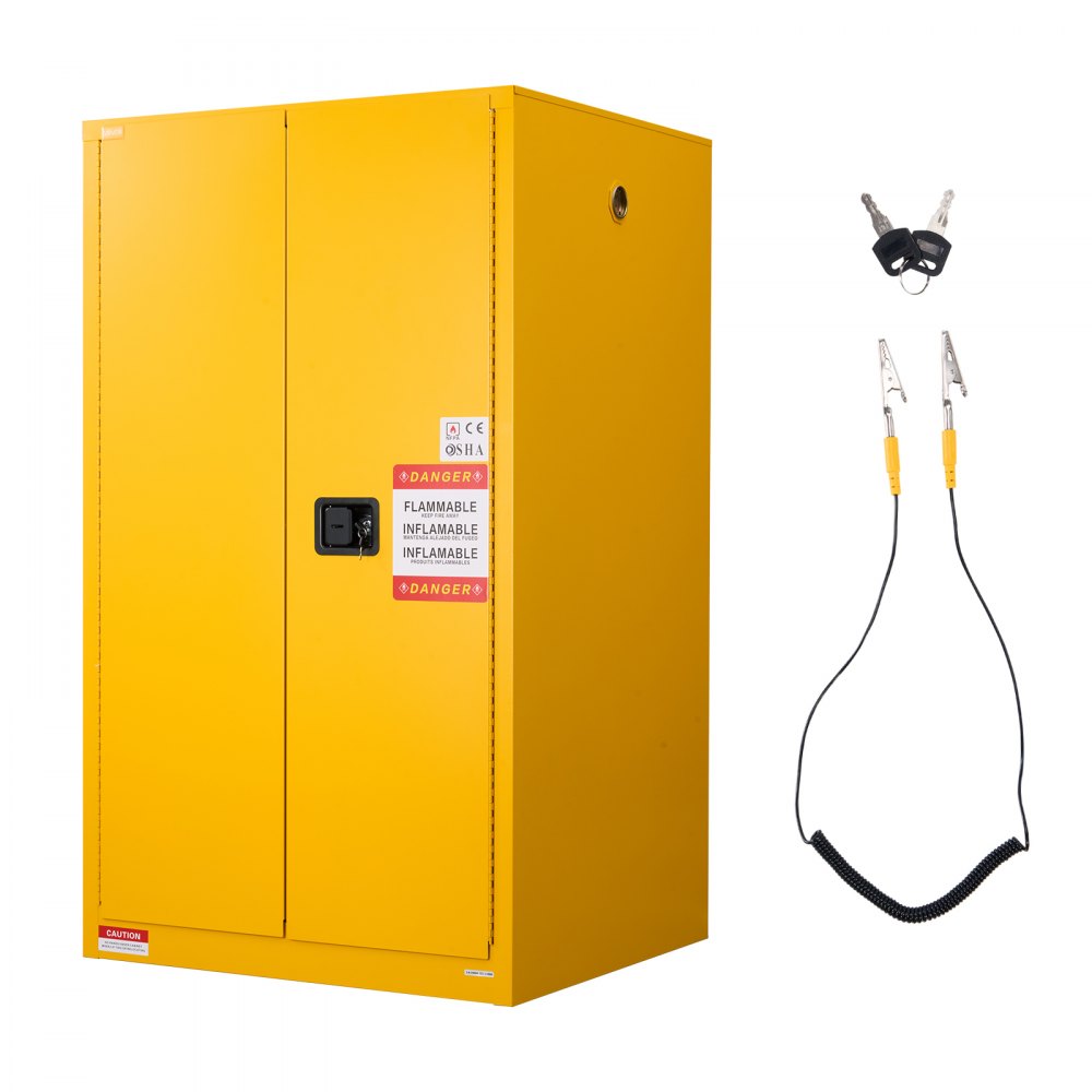 VEVOR Brennbarer Lagerschrank 246 L, 96,4 x 86,4 x 165,1 cm Brandschutzschrank mit Verstellbarem Regal, Kaltgewalzter und Verzinkter Stahl-Brandschutzschrank, für Gewerbliche, Industrielle Nutzung