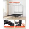 VEVOR Himmelbettrahmen (Queen Size), Metallhimmelbett (363 kg belastbar) mit Himmelbett-Design, Stahllattenstütze (Quadrat), Stauraum unter dem Bett, kein Boxspring erforderlich, Netzrahmen Schwarz – Bild 5 VEVOR Himmelbettrahmen (Queen Size), Metallhimmelbett (363 kg belastbar) mit Himmelbett-Design, Stahllattenstütze (Quadrat), Stauraum unter dem Bett, kein Boxspring erforderlich, Netzrahmen Schwarz – Bild 5