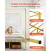 VEVOR Himmelbettrahmen (Queen Size), Metallhimmelbett mit minimalistischem Kopfteil & Himmelbett-Design, robuste Stahllattenstütze (rund), Stauraum unter dem Bett, kein Boxspring erforderlich, Gold – Bild 3