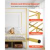 VEVOR Himmelbettrahmen (Full Size), Metallhimmelbett mit minimalistischem Kopfteil & Himmelbett-Design, robuste Stahllattenstütze (rund), Stauraum unter dem Bett, kein Boxspring erforderlich, Gold – Bild 3