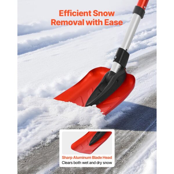 VEVOR Schneeschaufel, 22 cm Schneeräumer mit D-förmigem Griff, Schneeschieber 910–1020 mm, Schneeschippe, Schneeschüppe, Schneeräumwerkzeug aus Aluminiumlegierung für Garten, Auto, Camping – Bild 2 VEVOR Schneeschaufel, 22 cm Schneeräumer mit D-förmigem Griff, Schneeschieber 910–1020 mm, Schneeschippe, Schneeschüppe, Schneeräumwerkzeug aus Aluminiumlegierung für Garten, Auto, Camping – Bild 2