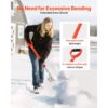 VEVOR Schneeschaufel, 350x400 mm Schneeräumer aus Aluminiumlegierung mit D-förmigen Griffen, Schneeräumer, Schneeschippe, Schneeschüppe, tragbares Schneeräumwerkzeug für Garten, Auto, Camping – Bild 3