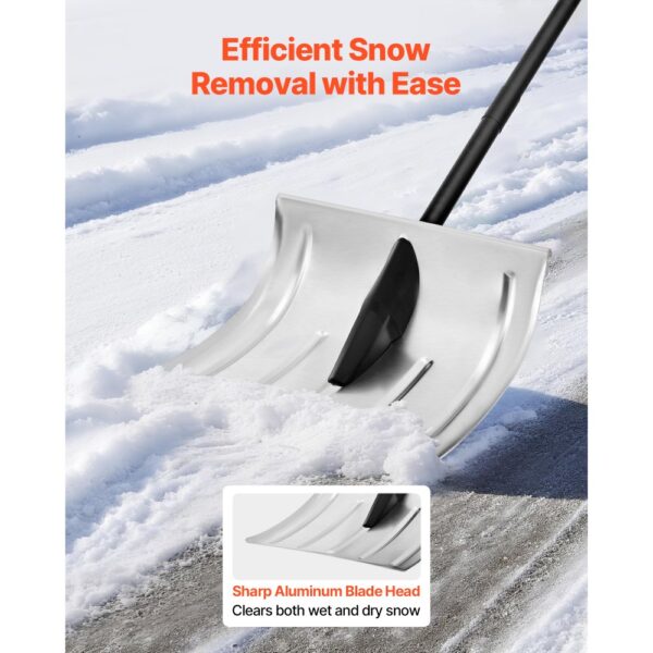 VEVOR Schneeschaufel, 400 mm breite Schneeräumer aus Aluminiumlegierung, Schneeschieber, Schneeschippe, Schneeschüppet, abnehmbares & leichtes Schneeräumwerkzeug für Garten, Auto, Camping – Bild 2