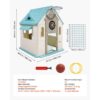 VEVOR Outdoor Spielhaus Outdoor 5 in 1 Gartenhaus (Rollenspielplatz/Basketball/Darts/Fußball/ Ringwurfspiel) Kinderspielhaus mit praktischer Tür & Rutschen-Set & Fenster für Kleinkinder ab 2 Jahren – Bild 3