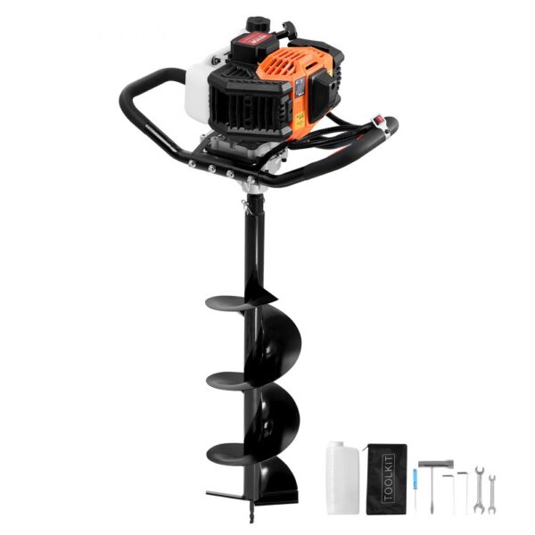 VEVOR Erdbohrer mit Benzinmotor, 43 CC, 1250 W, Benzinbohrer mit 8-Zoll-Bohrkronen, Lochspaten für Pfostenzäune für Ackerland, Gartenpflanzen, Orange+Schwarz VEVOR Erdbohrer mit Benzinmotor, 43 CC, 1250 W, Benzinbohrer mit 8-Zoll-Bohrkronen, Lochspaten für Pfostenzäune für Ackerland, Gartenpflanzen, Orange+Schwarz