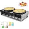 VEVOR elektrischer Crepemaker Crepe-Maschine mit Doppelkopf 6000 W flache Crepe-Grillplatte