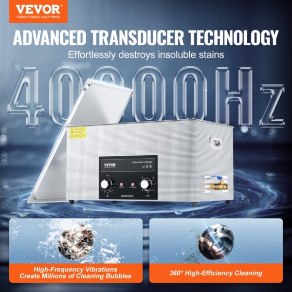 VEVOR 22 L Ultraschallreiniger mit Heiztimer & Korb professionelle digitale Schallkavitationsmaschine – Bild 2
