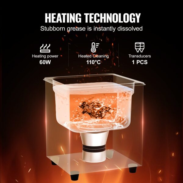 VEVOR 2 L Ultraschallreiniger mit Heiztimer & Korb professionelle digitale Ultraschall Reinigungsgeräte – Bild 3 VEVOR 2 L Ultraschallreiniger mit Heiztimer & Korb professionelle digitale Ultraschall Reinigungsgeräte – Bild 3
