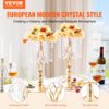 VEVOR 12 STK 49 cm hoher Blumenständer aus Kristallglas für Hochzeiten, Metallvase für Hochzeitsmittelstücke – Bild 2
