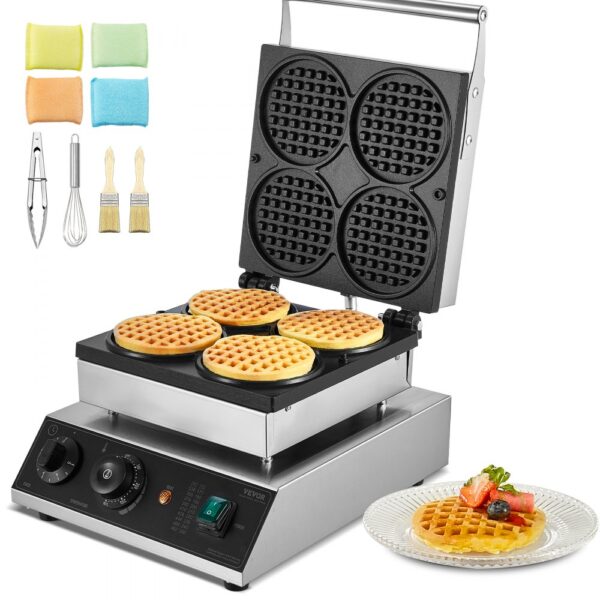 VEVOR kommerzielles Waffeleisen Waffelmaschine 1750 W antihaftbeschichtetes belgisches aus Edelstahl VEVOR kommerzielles Waffeleisen Waffelmaschine 1750 W antihaftbeschichtetes belgisches aus Edelstahl