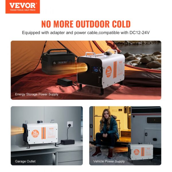 VEVOR 8 kW Dieselheizung 12 V / 24 V All in One Diesel-Luftheizung mit Bluetooth-App-Steuerung & Fernbedienung – Bild 2