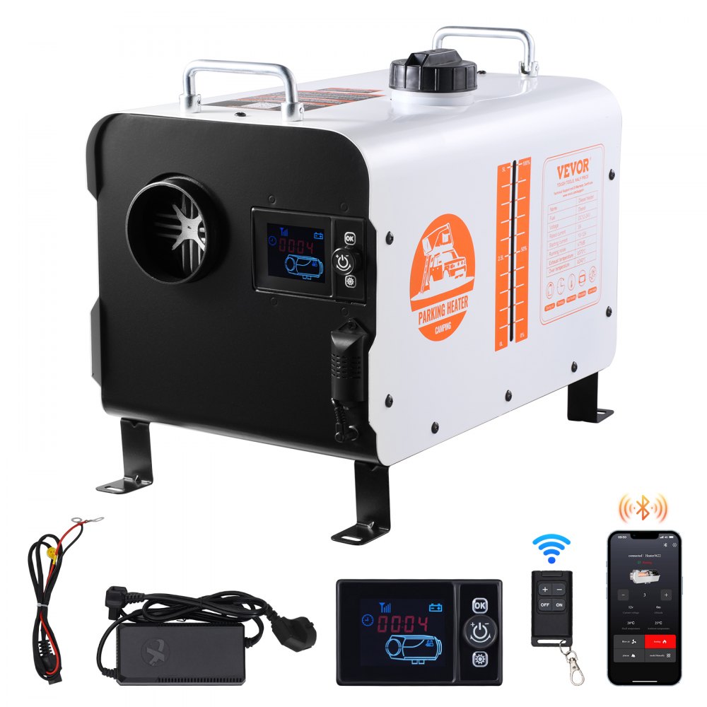 VEVOR 8 kW Dieselheizung 12 V / 24 V All in One Diesel-Luftheizung mit Bluetooth-App-Steuerung & Fernbedienung