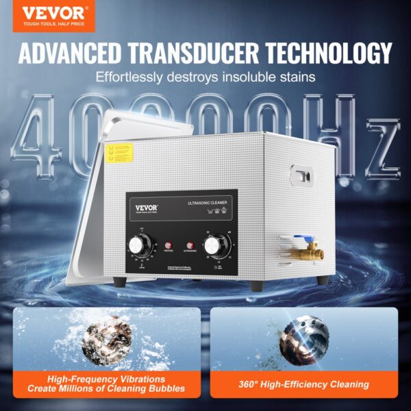 VEVOR 15 L Ultraschallreiniger mit Heiztimer & Korb professionelle digitale Schallkavitationsmaschine – Bild 2 VEVOR 15 L Ultraschallreiniger mit Heiztimer & Korb professionelle digitale Schallkavitationsmaschine – Bild 2