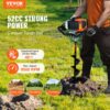VEVOR Erdbohrer mit Benzinmotor, 52 CC, 1450 W, Benzinbohrer mit 6- und 10-Zoll-Bohrkronen und 3 Verlängerungsstangen, Lochbohrer für Pfostenzäune für Ackerland, Gartenpflanzen, Orange+Schwarz – Bild 2