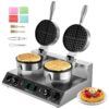 VEVOR kommerzielles rundes Waffeleisen mit Doppelkopf 2460 W, Temperatur- und Zeitregelung