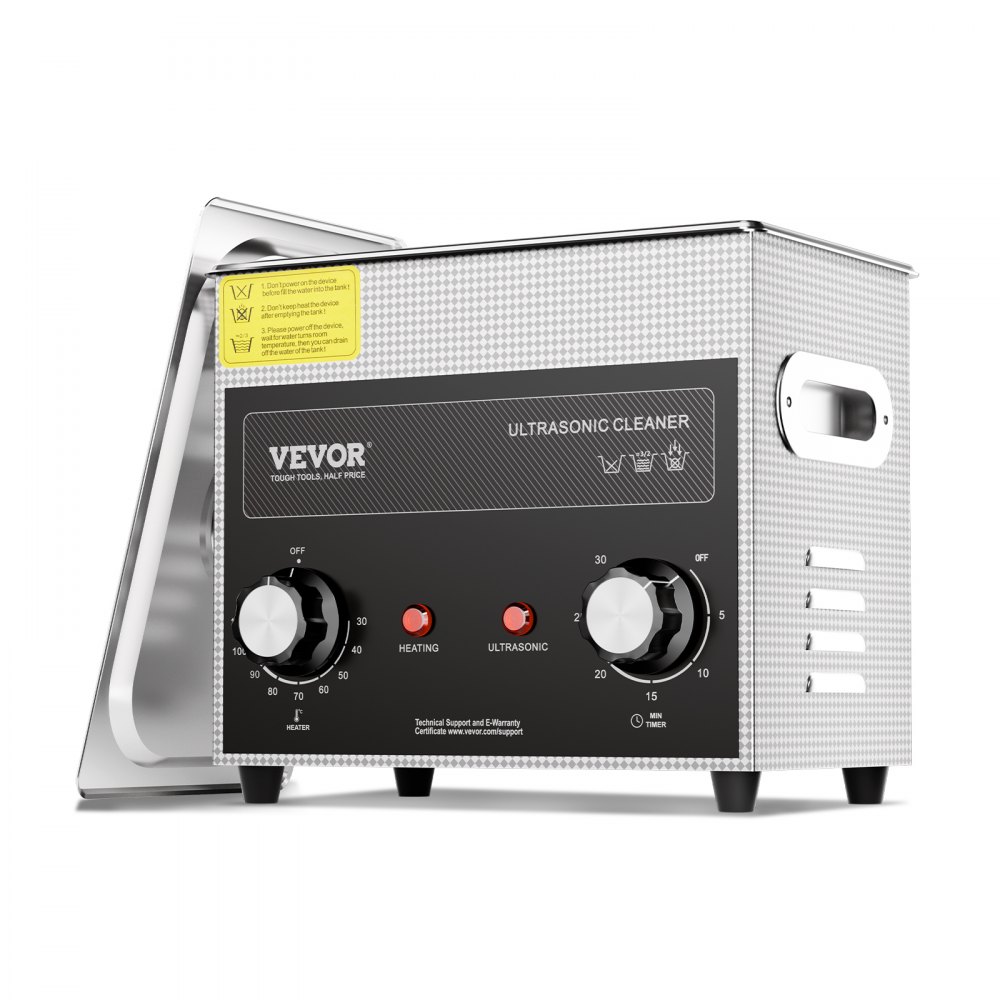 VEVOR 3L Ultraschallreiniger mit Heiztimer und Korb professionelle digitale Schallkavitationsmaschine, 120 W Reinigungsmaschine für Uhreninstrumente Brillen Münzen Metallteile Werkzeuge Silber