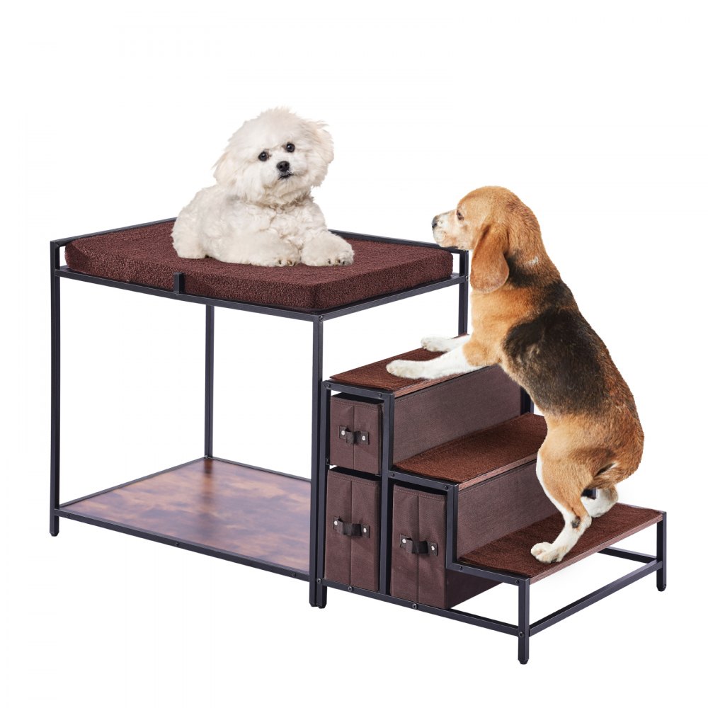 VEVOR Etagenbett für Haustiere mit Treppe, Fenstersitz für Hunde/Katzen mit Stauraum, 1245 x 500 x 660 mm