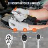 VEVOR Mechaniker Werkzeugsatz 207-teilig 1/4 Zoll 3/8 Zoll 1/2 Zoll Steckschlüsseleinsätze, SAE- und metrisches Mechaniker-Werkzeugset mit Bits Schraubenschlüsseln Ratschengriff Tragkoffer – Bild 4