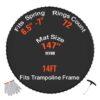 VEVOR Ersatz-Trampolinmatte Sprungmatte universell für rundes 426 cm Trampolin