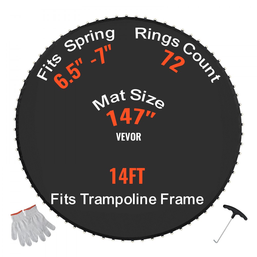 VEVOR Ersatz-Trampolinmatte Sprungmatte universell für rundes 426 cm Trampolin
