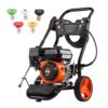VEVOR Benzin-Hochdruckreiniger, 3950 PSI 10 L/min, 2,6 GPM Terrassenreinger mit Kupferpumpe, Hochdruckpistole & Verlängerungsstab, 5-Düsen-Set, für Autos, Zäune, Häuser, Einfahrten, Terrassen VEVOR Benzin-Hochdruckreiniger, 3950 PSI 10 L/min, 2,6 GPM Terrassenreinger mit Kupferpumpe, Hochdruckpistole & Verlängerungsstab, 5-Düsen-Set, für Autos, Zäune, Häuser, Einfahrten, Terrassen