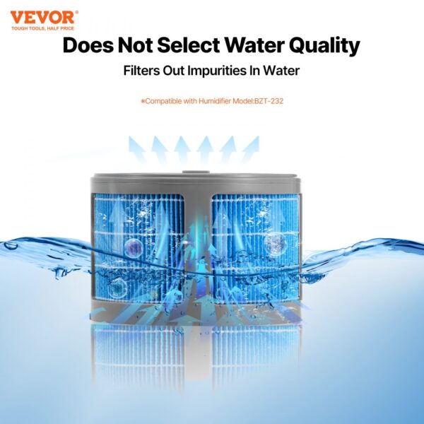 VEVOR Ersatzfilter für Verdunstungsbefeuchter, 2er-Pack, kompatibel mit VEVOR 10L (2,64 G) Verdunstungsbefeuchter Modell BZT-242, einfach zu installieren für eine längere Filterlebensdauer – Bild 2