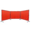 VEVOR Schweißschirm mit Rahmen, 1,8 x 2,4 m 3-Panel-Schweißvorhangschirme, flammhemmender Vinyl-Schweißschutzschirm auf 12 Schwenkrädern (6 feststellbar), beweglich und professionell für die Werkstatt, Ro