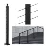 VEVOR Kabelgeländerpfosten, 91,4x2,5x5,1 cm, Stahl, 30° abgewinkeltes Loch, 10 vorgebohrte Löcher, SUS304 Edelstahl-Kabelgeländerpfosten mit gebogener Halterung, schwarz, 1JZLGZHS91424HS5GV0 VEVOR Kabelgeländerpfosten, 91,4x2,5x5,1 cm, Stahl, 30° abgewinkeltes Loch, 10 vorgebohrte Löcher, SUS304 Edelstahl-Kabelgeländerpfosten mit gebogener Halterung, schwarz, 1JZLGZHS91424HS5GV0