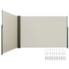 VEVOR Seitenmarkise 200 x 600 cm Seitenwandmarkise aus 180 g/m² Polyestergewebe mit PU-Beschichtung Markise einziehbarer Griff mit Federmechanismus Sichtschutz Blickschutz für Balkone Innenhöfe Beige