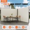 VEVOR Seitenmarkise 200 x 600 cm Seitenwandmarkise aus 180 g/m² Polyestergewebe mit PU-Beschichtung Markise einziehbarer Griff mit Federmechanismus Sichtschutz Blickschutz für Balkone Innenhöfe Beige – Bild 2