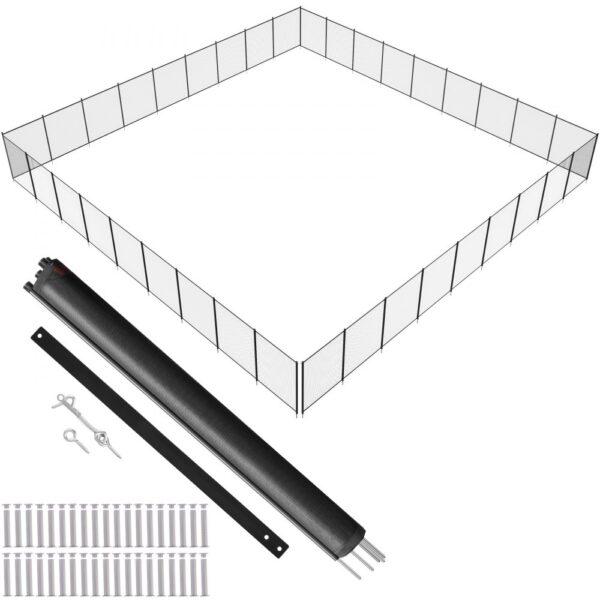 VEVOR Poolzaun 1,21 x 32,91 m, abnehmbarer Kindersicherheitszaun, einfach selbst zu installierender Swimmingpoolzaun, 340 g Teslin PVC-Poolzaunnetz schützt Kinder und Haustiere