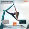 VEVOR Aerial Yoga Hängematte Set 5 x 2,8 m, Grün Aerial Yoga Swing Air Fliegen, Yoga-Schaukel Hammock Swing 1000 kg Max. Tragfähigkeit, inkl. Yoga-Socken & Stahlkarabiner, Anti-Gravity-Übungen – Bild 2
