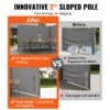 VEVOR Seitenmarkise 200 x 600 cm Seitenwandmarkise aus 180 g/m² Polyestergewebe mit PU-Beschichtung Markise einziehbarer Griff mit Federmechanismus Sichtschutz Blickschutz für Balkone Innenhöfe Grau – Bild 3