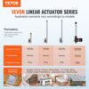 VEVOR 6000N Linear Actuator DC 12V Linearantrieb IP44 Elektrischer Linearmotor 200mm Hublänge Geräuschpegel ≤ 50dB Elektrische Türöffner 5 mm/s Fahrgeschwindigkeit Lineartechnik Verstellantrieb – Bild 2