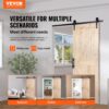 VEVOR Scheunentor und Hardware-Set Schiebetürsystem, 762 x 2133,6 mm Holz-Schiebetor, sanft und leise, Scheunentor-Set mit 8-in-1-Bodenführung und Türgriff, Fichtenholz-Platte – Bild 2