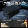 VEVOR 4er-Set Schweißdecke 950 x 910 x 3 mm Schweißschutzdecke 982℃ Hitzebeständigkeit Hitzeschutzgewebe Wärmeschutzmatte Kohlefaser Löschdecke feuerfeste Unterlage Brandschutzmatte Feuermatte – Bild 4