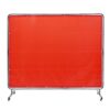 VEVOR Schweißvorhang 1,8 x 2,4 m Schweißschutzvorhang aus Flammhemmendem Vinyl Schweißschutzwand mit 4 Schwenkrädern und einem 6-stufigen UV-Schutz Schweißerdecke Schweißschutz Rot