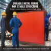 VEVOR Schweißvorhang 1,8 x 2,4 m Schweißschutzvorhang aus Flammhemmendem Vinyl Schweißschutzwand mit 4 Schwenkrädern und einem 6-stufigen UV-Schutz Schweißerdecke Schweißschutz Rot – Bild 5