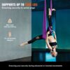 VEVOR Aerial Yoga Hängematte Set 8 x 2,8 m, Lila Aerial Yoga Swing Air Fliegen, Indoor Aerial Yoga Hammock Swing 1000 kg Max. Tragfähigkeit, inkl. Yoga-Socken & Stahlkarabiner & Alu-Drehgelenk – Bild 3
