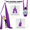 VEVOR Aerial Yoga Hängematte Set 8 x 2,8 m, Lila Aerial Yoga Swing Air Fliegen, Indoor Aerial Yoga Hammock Swing 1000 kg Max. Tragfähigkeit, inkl. Yoga-Socken & Stahlkarabiner & Alu-Drehgelenk – Bild 5